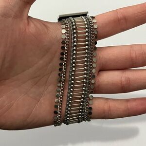 NWOT Victoria Emerson Layered Silver Clasp Bracelet